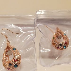 Drop Earrings Princess HollowoutMulticolor Crystal